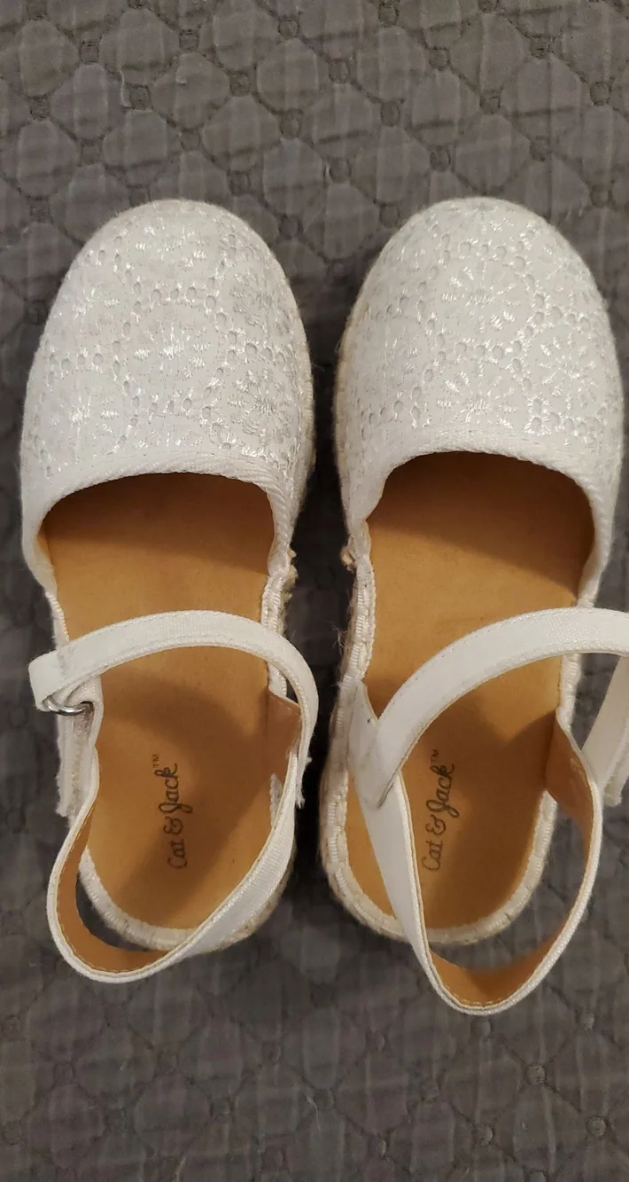 Cat & Jack White Lace Espadrilles Size 10